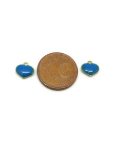 R-5 petites breloques coeurs émaillés recto/verso 6,9mm... 2