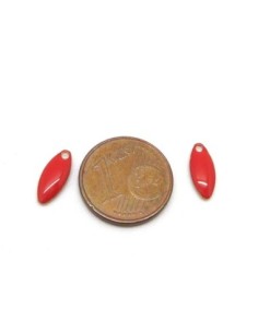 5 petites navettes émaillés recto/verso 10,7 x 4,5mm de... 2