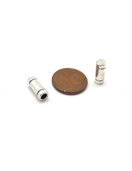 R-20 Perles tube embout de finition pour cordon de 3mm en métal argenté