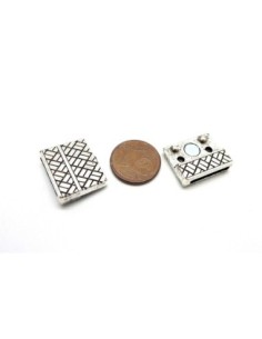 Fermoir magnétique metal argente ouverture 14mm 2