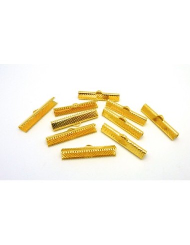 R-10 Embouts griffe serre ruban 30mm en métal doré