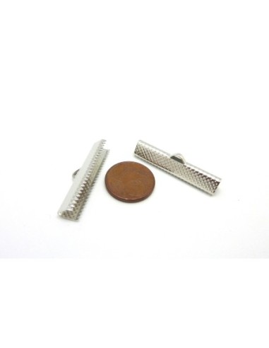 Serre ruban 30mm en métal argenté