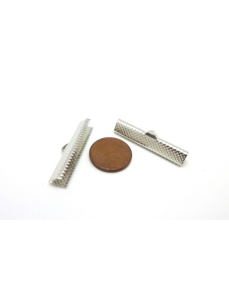 Serre ruban 30mm en métal argenté