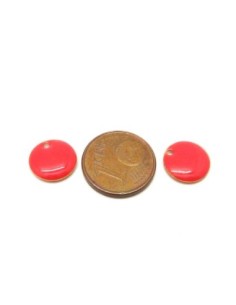 5 petits sequins émaillés recto/verso 10,5mm de couleur... 2