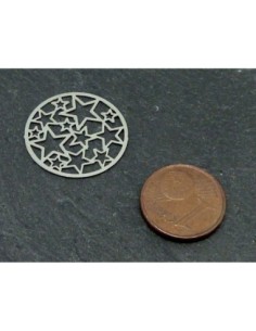Perle connecteur estampe filigrane motif étoile argenté 2