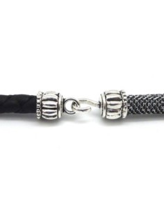 2 Fermoirs crochet avec embout rond pour cordon de 5,5mm...