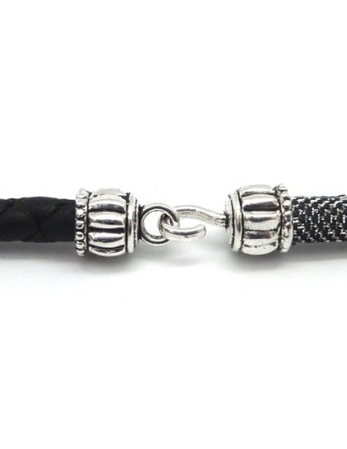 2 Fermoirs crochet avec embout rond pour cordon...