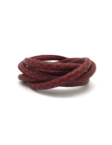 Simili cuir rouge mat motif écaille Simili cuir rouge mat motif écaille