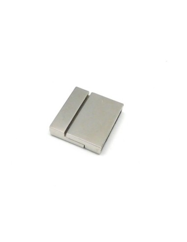 Fermoir aimanté rectangle manchette pour bracelet multirangs  20mm en métal argenté