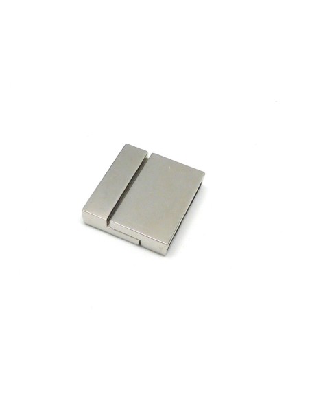 Fermoir aimanté rectangle manchette pour bracelet multirangs  20mm en métal argenté