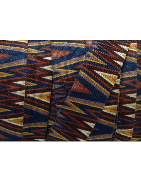 Ruban élastique plat 15mm motif géométrique zig zag pas cher