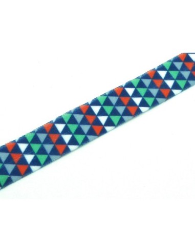 Elastique plat fantaisie motif géométrique