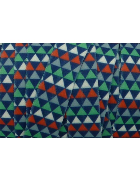 Ruban élastique plat fantaisie motif géométrique