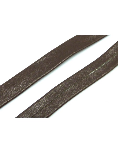 R-1,20m Lanière simili cuir 10mm de couleur marron foncé, marron brun - cuir synthétique
