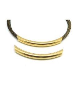 Perle tube doré en métal