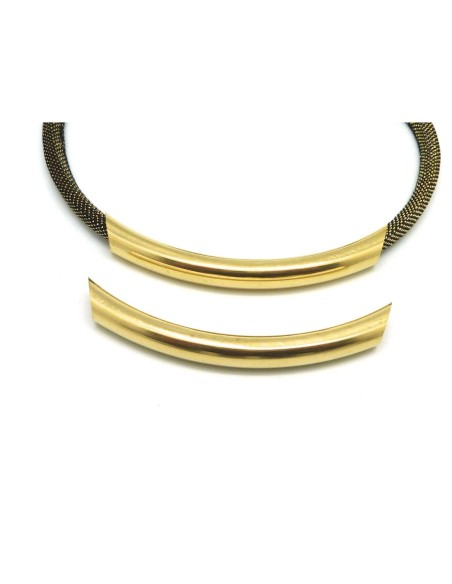 Perle tube doré en métal