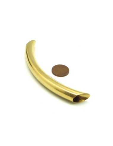 Perle passant tube en métal de couleur doré