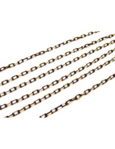 R-1m de chaine fine en métal doré et marron foncé comme...