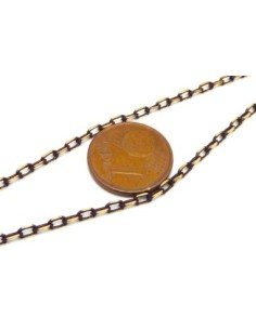 R-1m de chaine fine en métal doré et marron foncé comme... 2