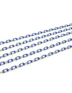 1m de chaine fine en métal doré et bleu électrique indigo...