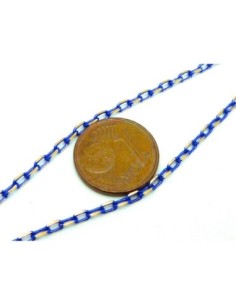 1m de chaine fine en métal doré et bleu électrique indigo... 2