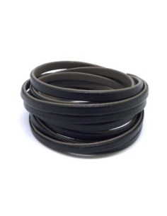 1,6M Cordon plat cuir synthétique bicolore noir  / gris...