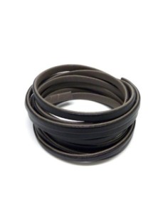1,6M Cordon plat cuir synthétique bicolore noir  / gris... 2