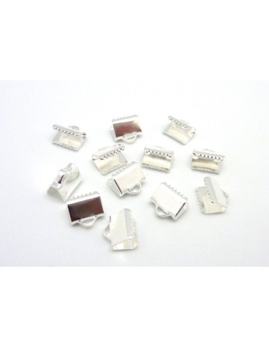 Serre ruban en métal argenté brillant blanc lisse pas cher