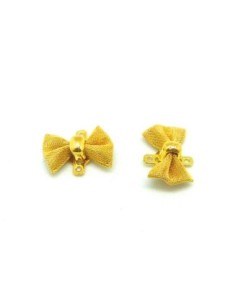 2 Connecteur mini noeud en maille comme tissé, style organza en métal doré 12,7mm x 9mm