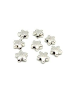R-20 petites perles étoiles 7,1mm en métal argenté