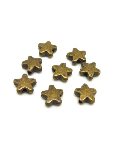 Petite perle étoile 7,1mm en métal de couleur bronze