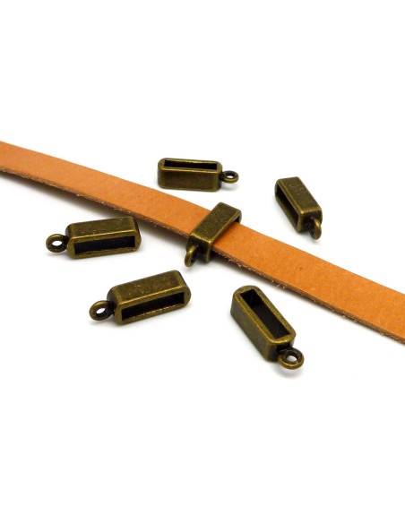 Support breloque pour lanière en metal de couleur bronze