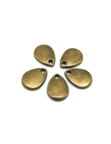 Breloque pétale en métal couleur bronze