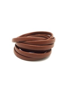 1,2M Cordon plat cuir synthétique 6mm de couleur marron...