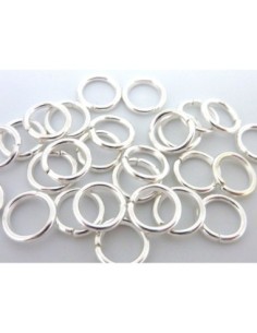 anneaux de jonction 8mm x 1mm en métal argenté brillant blanc