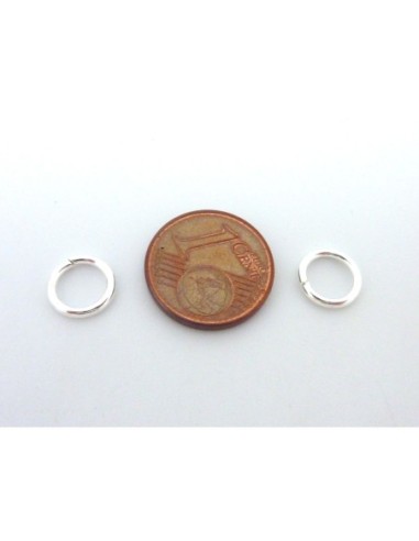 anneau brisé 8mm x 1mm argenté brillant blanc