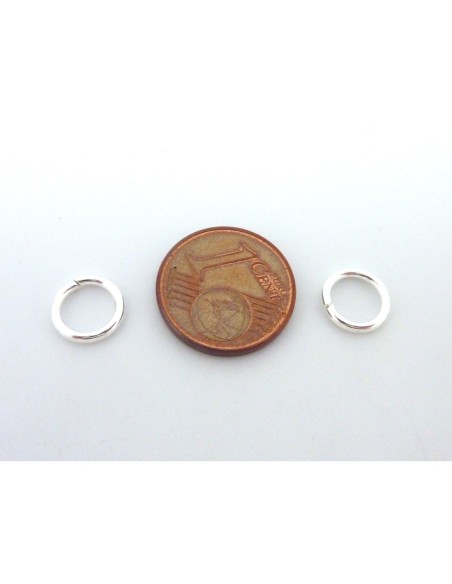 anneau brisé 8mm x 1mm argenté brillant blanc