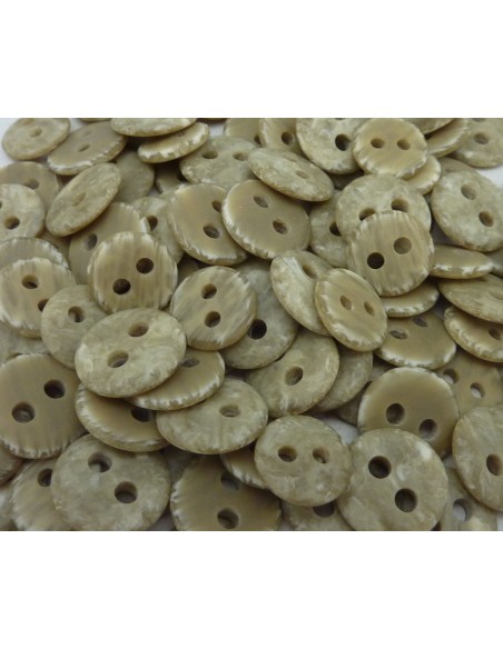 12 Boutons connecteur rond vert kaki pâle, marbré