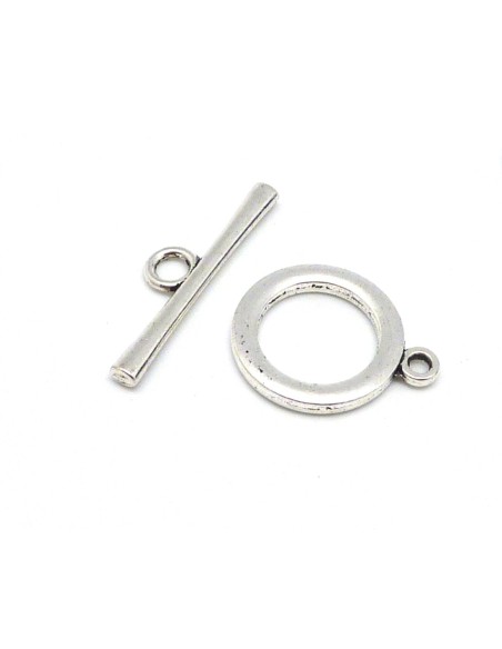 Fermoir toggle en métal argenté La Cuisine des Perles