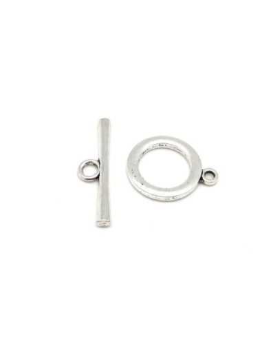 Fermoir argenté en T pour création bracelet