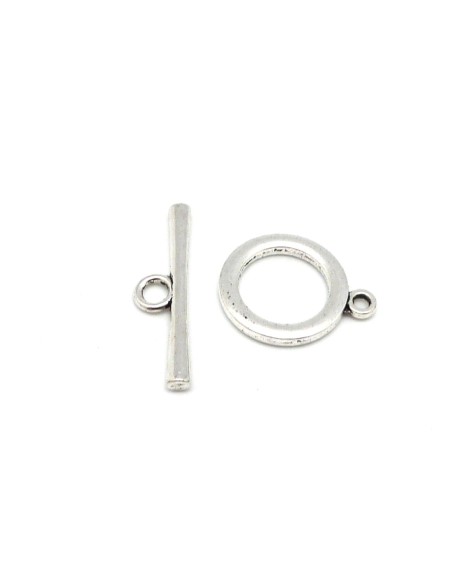 Fermoir argenté en T pour création bracelet