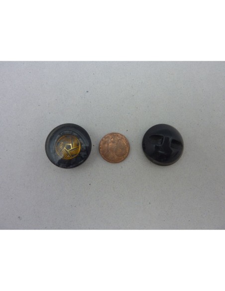 6 Boutons moulé connecteur Vintage rond noir, gris, doré 22,2mm