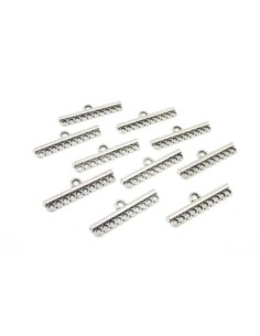 Embout 10 rangs en métal argenté 