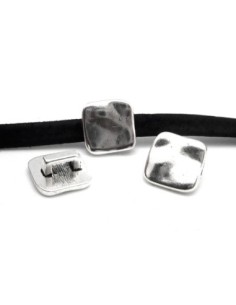 slide en métal argenté pour lanière de 4mm