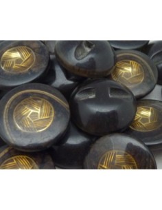 6 Boutons moulé connecteur Vintage rond noir, marron doré... 2