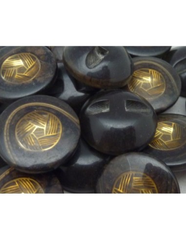 6 Boutons moulé connecteur Vintage rond noir,...