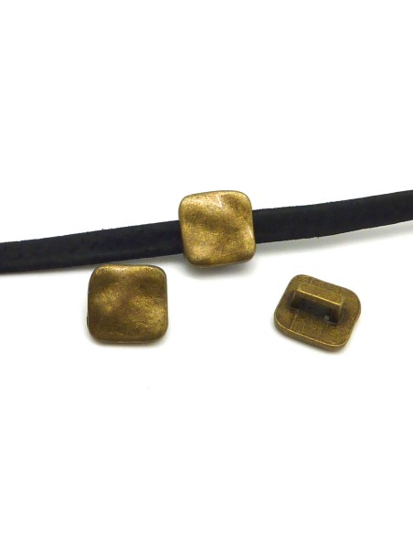 slide en metal de couleur bronze pour lanière de 4mm