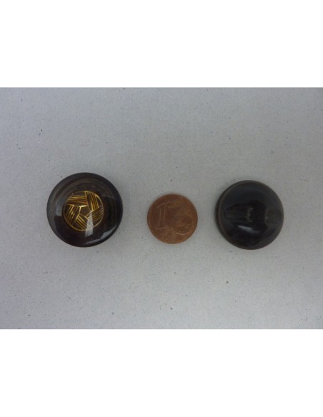 6 Boutons moulé connecteur Vintage rond noir, marron doré 22,2mm