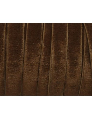 Galon élastique 10mm velours marron