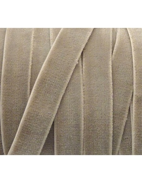 Ruban élastique gris grège 10mm en velours